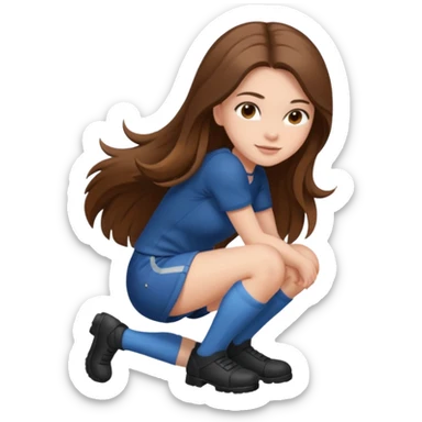 Beautiful girl with one knee down sticker