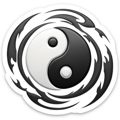 Taoist yin yang symbol with flowing energy sticker