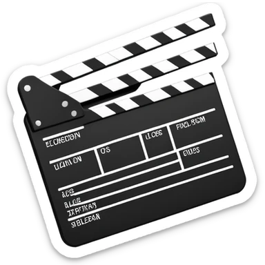 ultra minimalist clapperboard symbol, just a rectangle and a diagonal line, nothing more sticker
