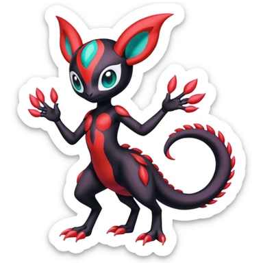 Colorful Exotic Meloetta-Darkrai-Venom-Stitch-Fakémon-creature-hybrid sticker