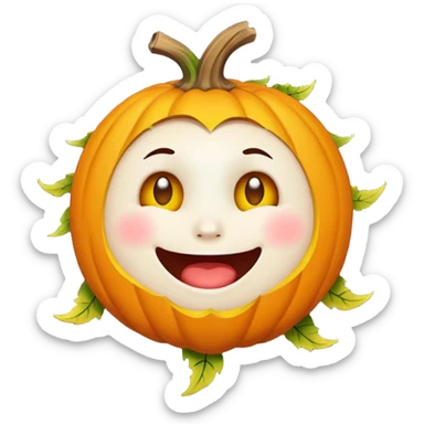 fall ecstatic emoticon artsy white backgroudn slightly creepy sticker