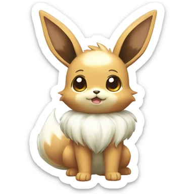 Kawaii Shiny Pastel Eevee Full Body sticker