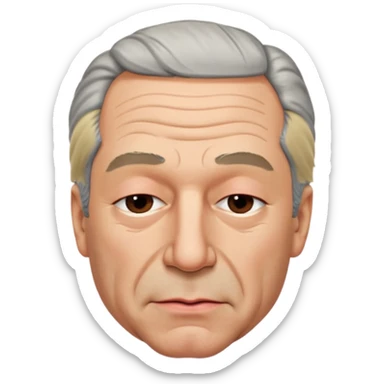 Jeffrey Epstein with eyes shut and puckered lips sticker