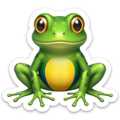 frog with brazil flag sticker