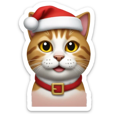 cat dressed as santa claus sticker
