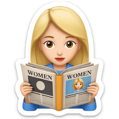 newspaper read women sticker