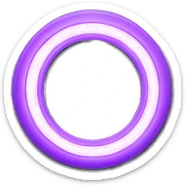 Purple LED ring light for phone white border sticker