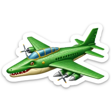 Un avión de guerra con cabeza de cocodrilo sticker