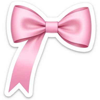 Super ultra-thin and stretched ribbon bow, as narrow as possible, single loop, no extra loops, no fluffy or rounded shapes, only one long and sleek ribbon, delicate, minimalist, NO DOUBLE LOOPS, NO THICKNESS, ONLY A SINGLE SLIM LINE pink sticker