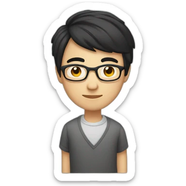 man-glasses-shortblackhair-teacher-kind-strict-Chinese-smalleyes sticker