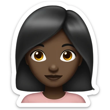 A dark skinned girl with black 4c hair and brown eyes sticker