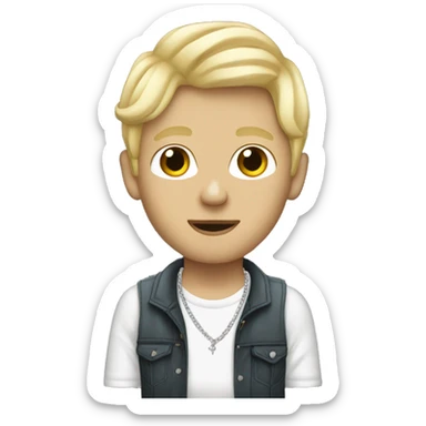 blonde white boy rapper sticker