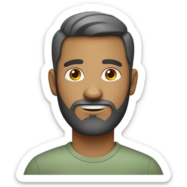 Create a cartoon-like emoji of a man with short red hair, trimmed beard, light skin, and gray-green eyes. Neutral expression, simple style, no exaggerated features. sticker