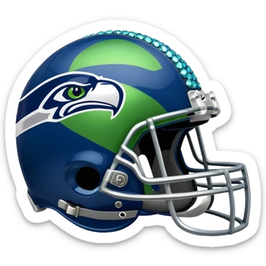 NFL Seahawks logo helmut with diamond bling  sticker