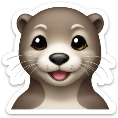 A cute otter face wearing a bikini sticker