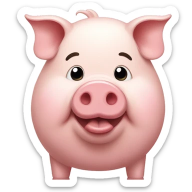 A pig with a big clefty chin  sticker