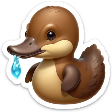 Cinematic Noble Platypus Portrait Emoji, Poised and regal, with a uniquely streamlined build and a sleek brown fur, a distinctive flat duckbill and broad, beaver-like tail, deep-set soulful eyes full of wonder, Simplified yet sharp and sophisticated features, highly detailed, glowing with a soft, dignified glow, high shine, intelligent and enigmatic, stylized with an air of aquatic curiosity, focused and attentive, soft glowing outline, capturing the essence of a watchful and confident oddity, so majestic it feels as though it could glide out of the screen with effortless authority! sticker