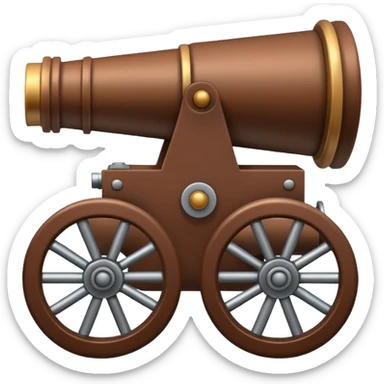 Create an emoji of a war cannon. The cannon should be brown. sticker