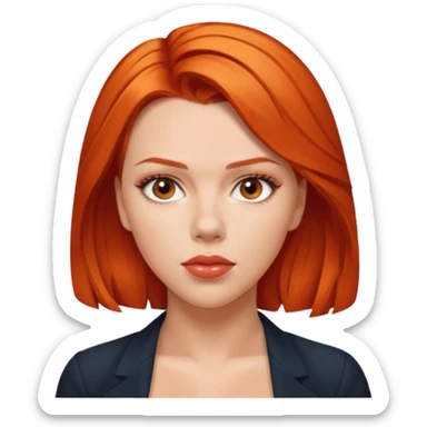 scarlett johansson, orange red sticker