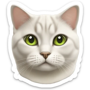 British shorthair cat cream green eyes sticker