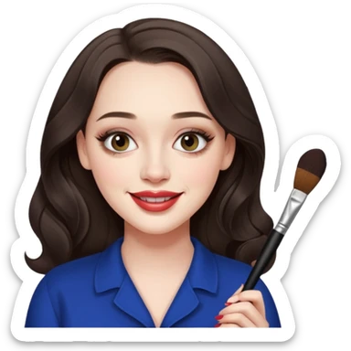 Kat Dennings doing make up sticker