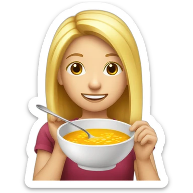Blond-girl-eating-soup sticker