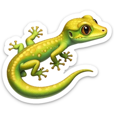 cinematic-cute-realistic gecko-portrait-emoji,-head-tilted-playfully-and-inquisitively,-featuring-a-small,-charming-body-with-smooth,-vividly-patterned-scales,-bright,-sparkling-eyes-and-delicate,-sticky-toe-pads,-simplified-yet-irresistibly-adorable sticker