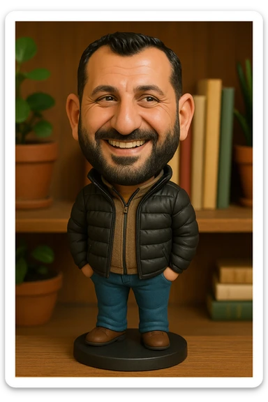 Create a bobblehead with the reference. sticker