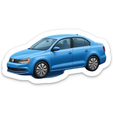 A **simple emoji-style icon** of a **blue multipocket folder**, clean and minimal, with **layered inner tabs**, subtle shading, and a **small blue Volkswagen Jetta car symbol** on the front. blue folder
 sticker