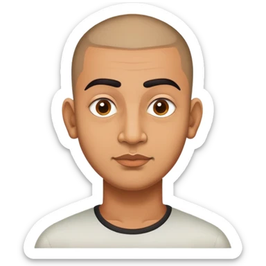i am an south indian for state telangana who is 6feet tall round face with buzz cut thick eye brows small nose and big lips sticker
