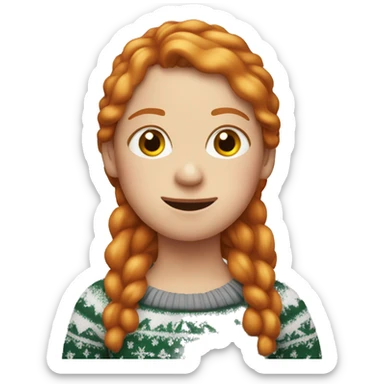 An ginger girl with a dirty Christmas jumper  sticker