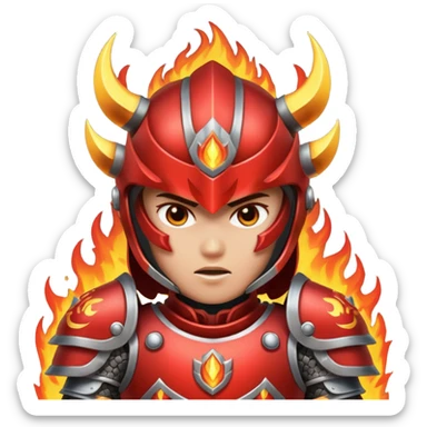 fire armored warrior sticker