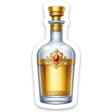a golden bottle of vodka sticker