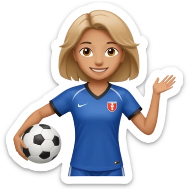 girl tha plays football sticker