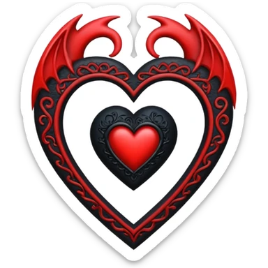 goth themed heart with a gothic arch sticker