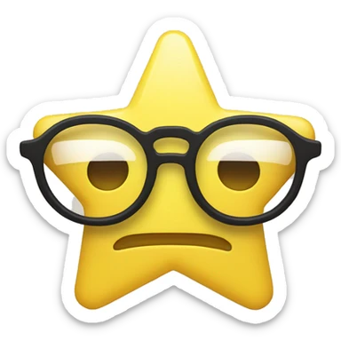 yellow glasses with glasses in the shape of a pentagonal star sticker