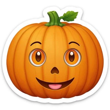 Cute Pumpkin with blush nd cute face like a doodle sticker