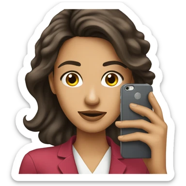 Beautiful Brunette Woman talking on her cellphone sticker