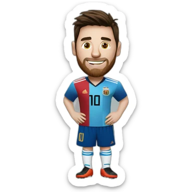 Messi con copa del mundo sticker