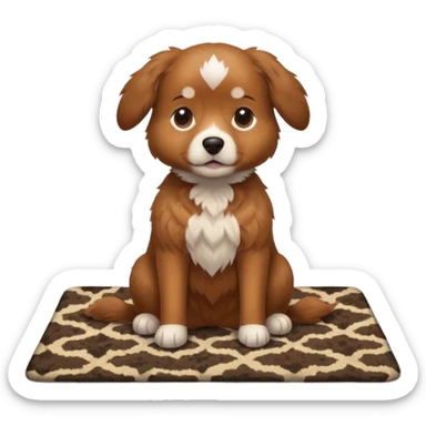 Make a cute brown dog i a carpet sticker
