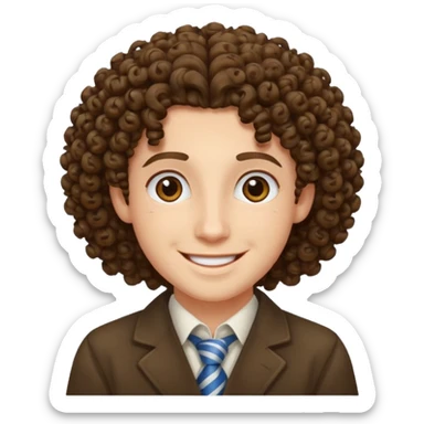 Jewish person with curls sticker