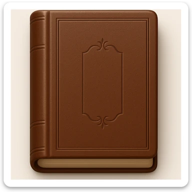 Edit the emoji of a classic French book inspired by 'À la recherche du temps perdu' with a brown leather cover and embossed title. The style should be elegant, minimal, and no text on the cover. Maintain the classic book look with a refined and simple design. sticker