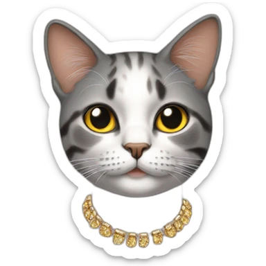 fashion cat with earrings sticker