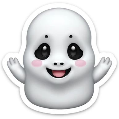 A cute ghost with panda prints all over  sticker