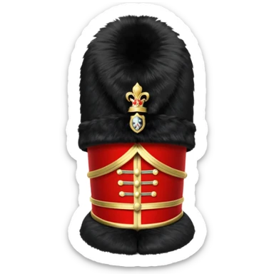 A Royal Guard hat with black fur texture and tall silhouette. sticker