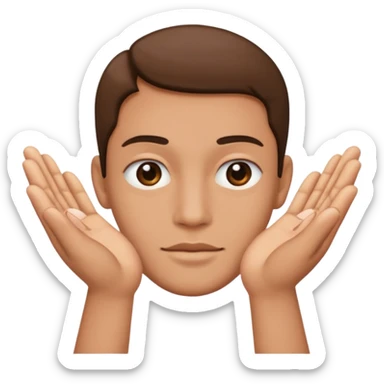 Tête qui a 2 mains l’une qui tient un 6 l’autre un 7 sticker