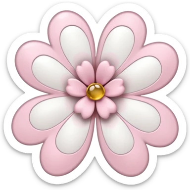 white sakura flower with a bow and paw print center sticker