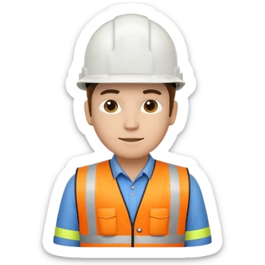 engenheiro com capacete branco na obra sticker