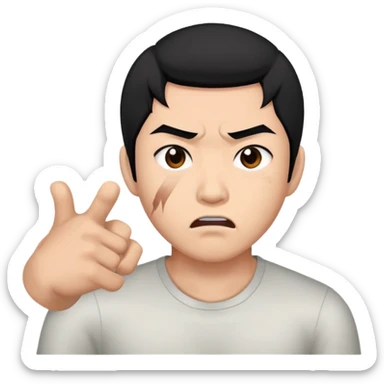 Do violence blackhair Asian man sticker