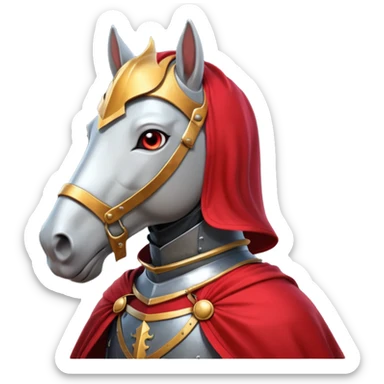 medieval horse rider knight portrait, head and shoulders only, armor collar, cloak, intense eyes, fantasy vibe, 3D cartoon, mobile game icon style, clean background, no text, no watermark
 sticker